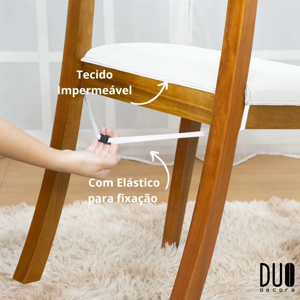 KIT 6 CAPAS PARA ASSENTO DE CADEIRA CORES LISAS