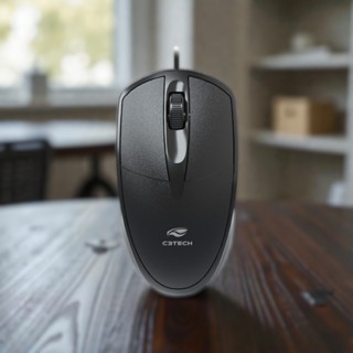 Mouse C/ Fio USB Pegada Ergonômica e Ambidestro - C3Tech MS-31BK em Oferta na Shopee