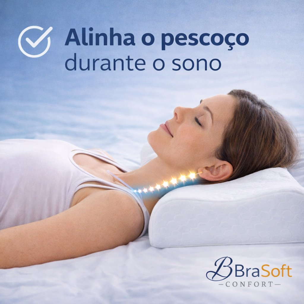 Travesseiro Nasa Cervical Ortopédico Antialérgico Viscoelastico BraSoft