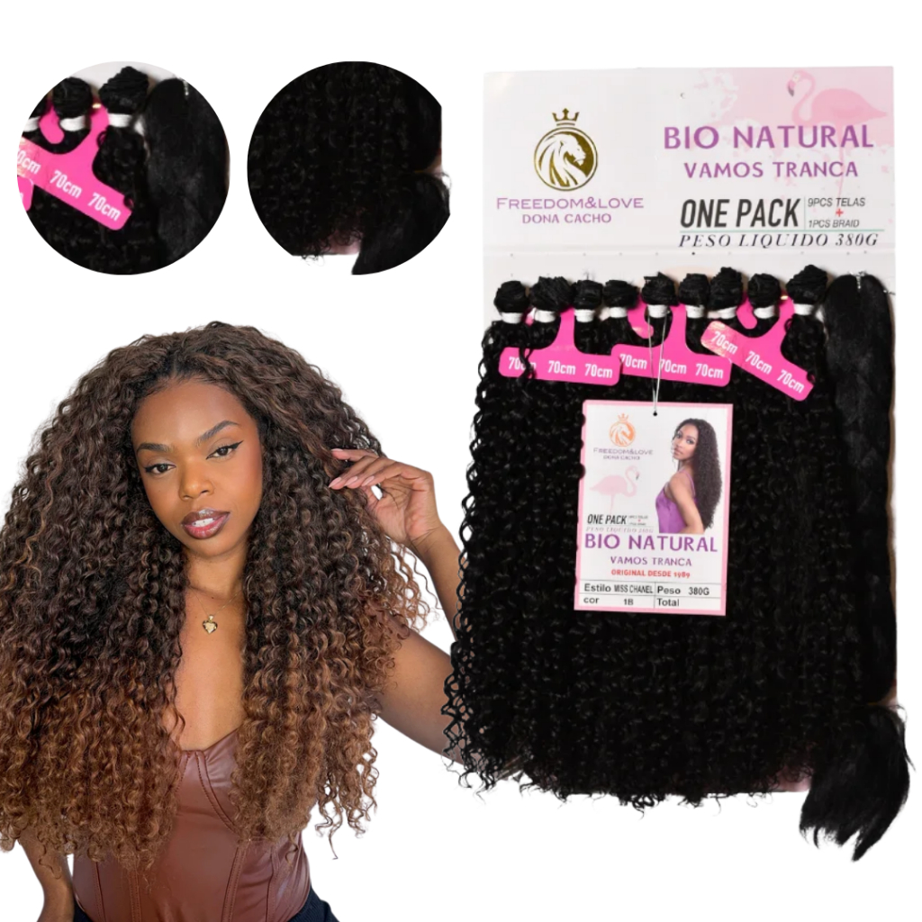 Cabelo Cacheado Freedom&Love Bio Natural Modelo Miss Pink 380g 85cm Jumbo Braid Melhor Preço - Miniatura 4