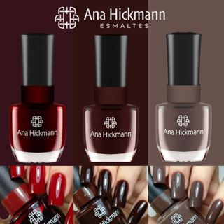 Kit 3 Esmaltes Ana Hickmann Tons Nude Marrom Cremoso Brilho Longa Duração em Oferta na Shopee
