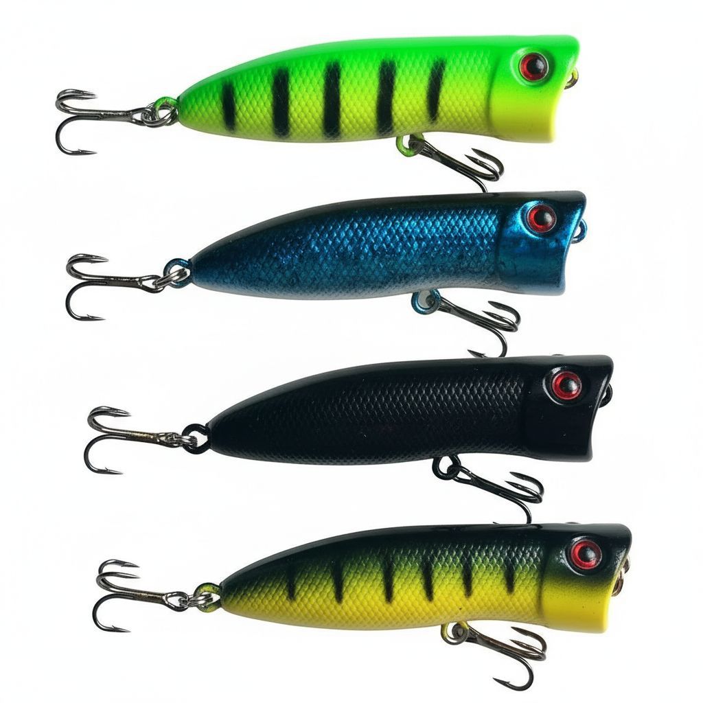Kit 4 Iscas Artificiais Popper Superfície Tucunaré Traíra