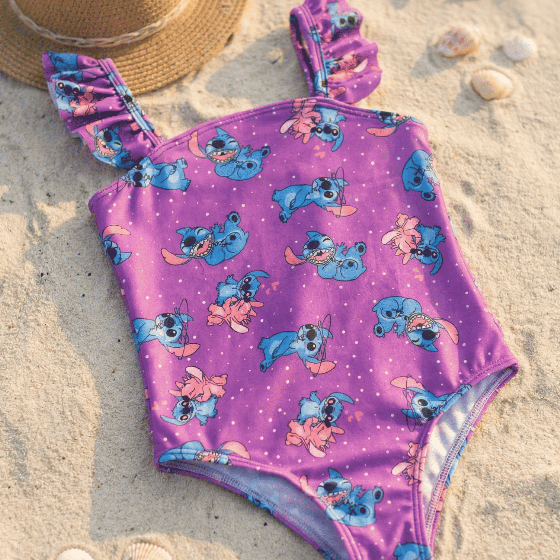 Maiô Infantil Biquíni manga babado infantil juvenil com forro - 4 ao 12