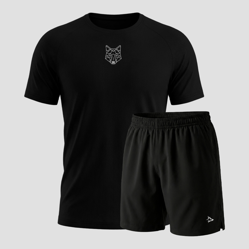 Kit Bermuda Lobo+Camiseta Lobo Dry Fitness Academia Alpha Co em Oferta na Shopee