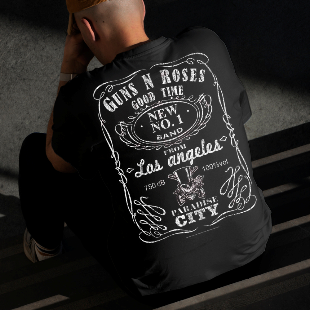 Camiseta Masculina Estampada Guns N' Roses Paradise 100% Algodão Estilo Conforto Diário Tamanho P GG