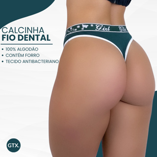 Kit 3 ou 5 Calcinhas Fio Dental De Algodão Conforto Cotton Direto da Fábrica em Oferta na Shopee