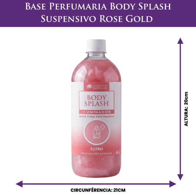 Base Perfumaria Body Splash Suspensivo Rose Gold 1l Efeito Glow — imagem 2 de 2