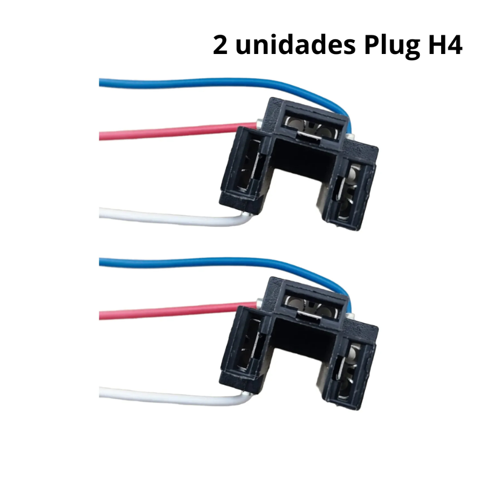 Kit 2x Chicote Plug 3 Vias Soquete Farol H4 Universal Com Fio 1,5m