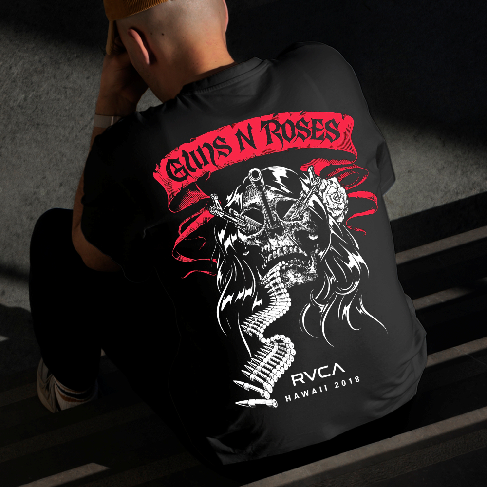 Camiseta Masculina Estampada Guns N' Roses Munição 100% Algodão Estilo Conforto Diário Tamanho P GG