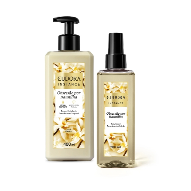 Combo Instance Obsessão por Baunilha Body Splash Baunilha 200ml + Creme Hidratante Corporal Baunilha 400m