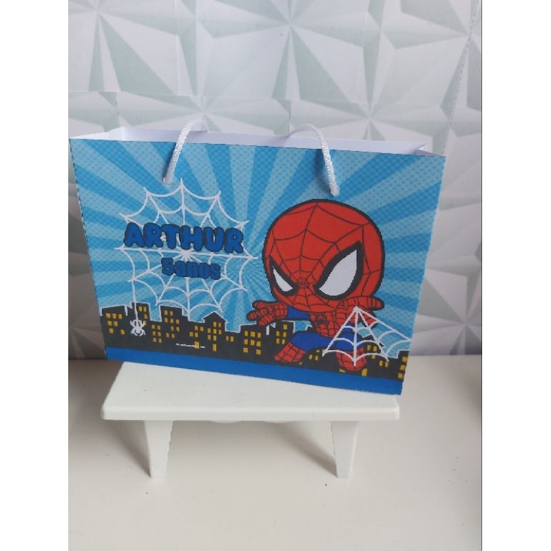 SACOLINHA HOMEM ARANHA PERSONALIZADA /SACOLINHA/ANIVERSARIO SPIDERMAN /MIMOS/LEMBRANCINHA/FESTA/ANIVERSARIO