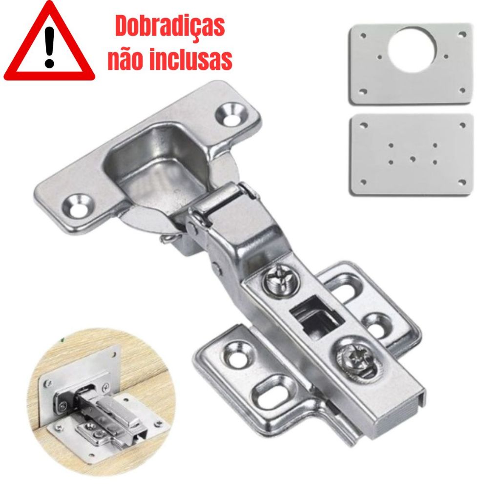 Placa Reparo Porta Armário MDF Aço Inox Cromado com Parafusos
