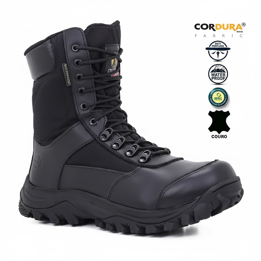 Bota Coturno Tático Militar Airstep 8625 Impermeável AntiPerfuro Antiderrapante Profissional Leve
