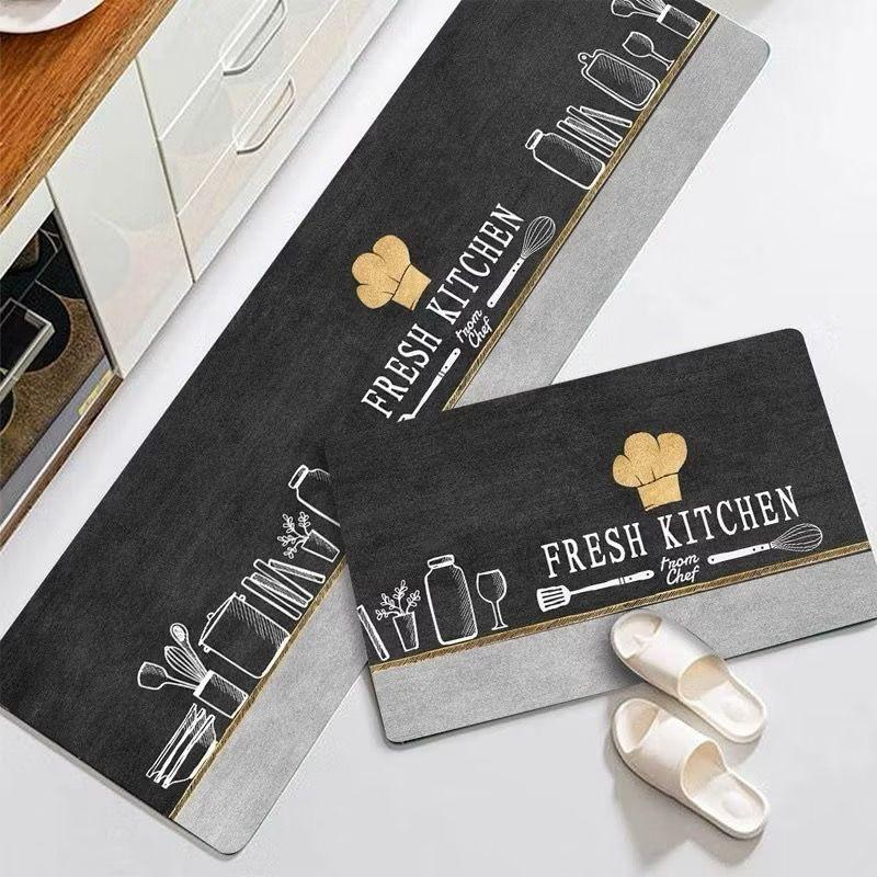 Kit Tapete Para Cozinha Estampado Sintético Antiderrapante 2 Peças Preço IMPERDÍVEL em Oferta na Shopee