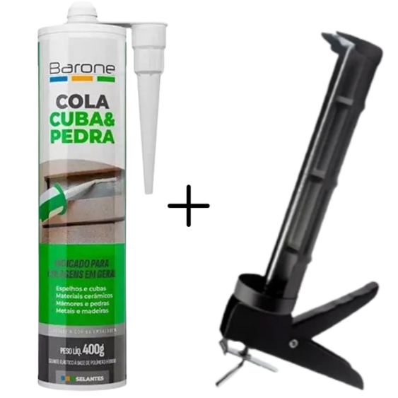 Cola Barone Adesivo Cuba Pu 40 Granitos 400g Kit 1 + Aplicador em Oferta na Shopee