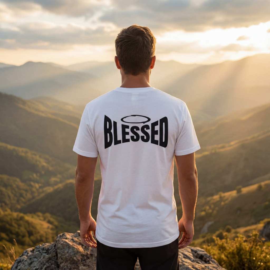 Camiseta Básica Blessed Branca Casual Lisa Estilo Urbano Streetwear Algodão Premium Conforto Camisa
