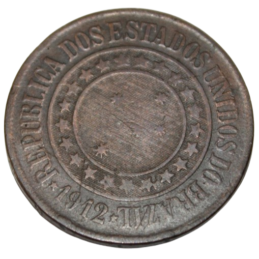 Moeda de 40 Réis de Bronze do ano de 1912