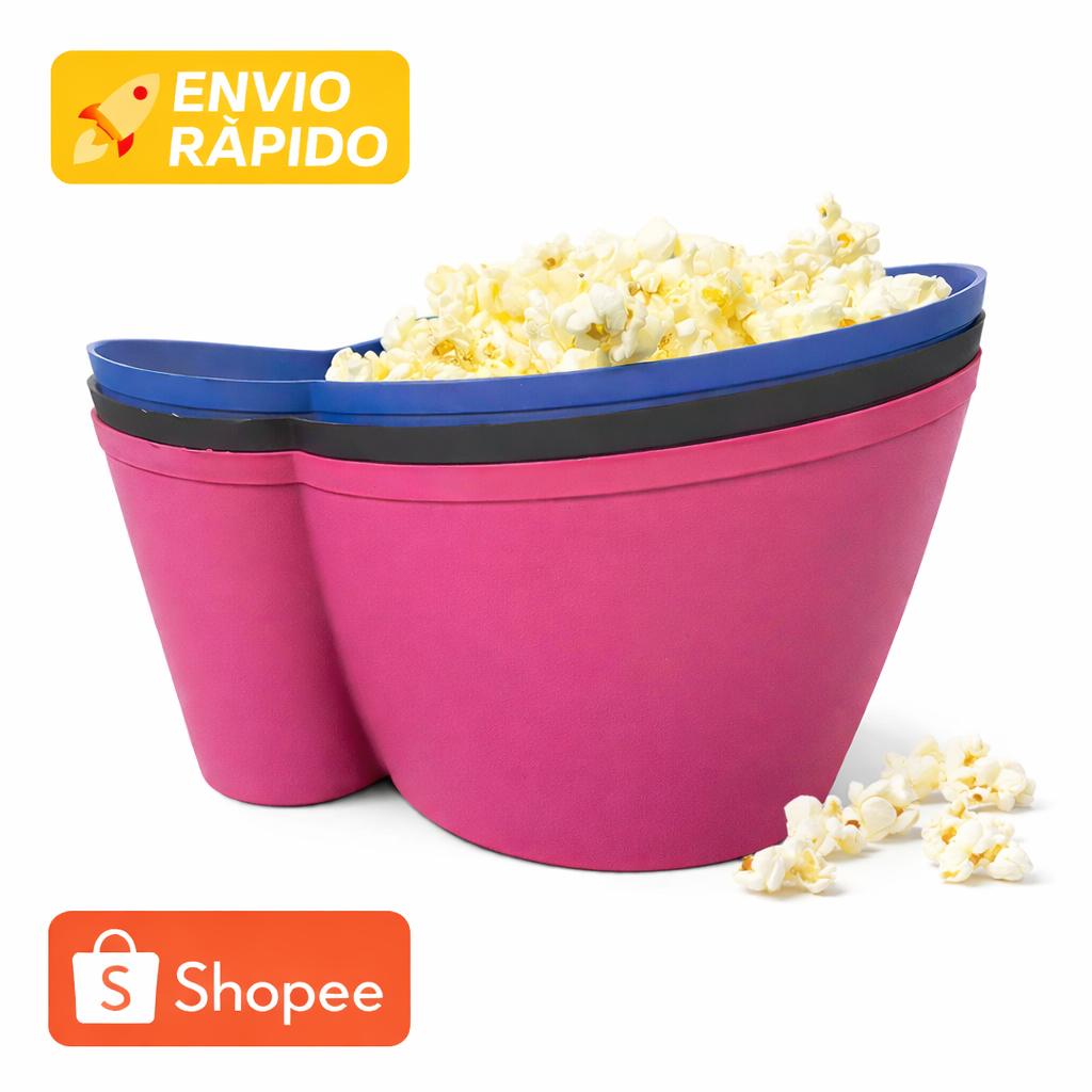 Kit 20 baldes de pipoca plástico coloridos com porta copo cores cinema cineminha