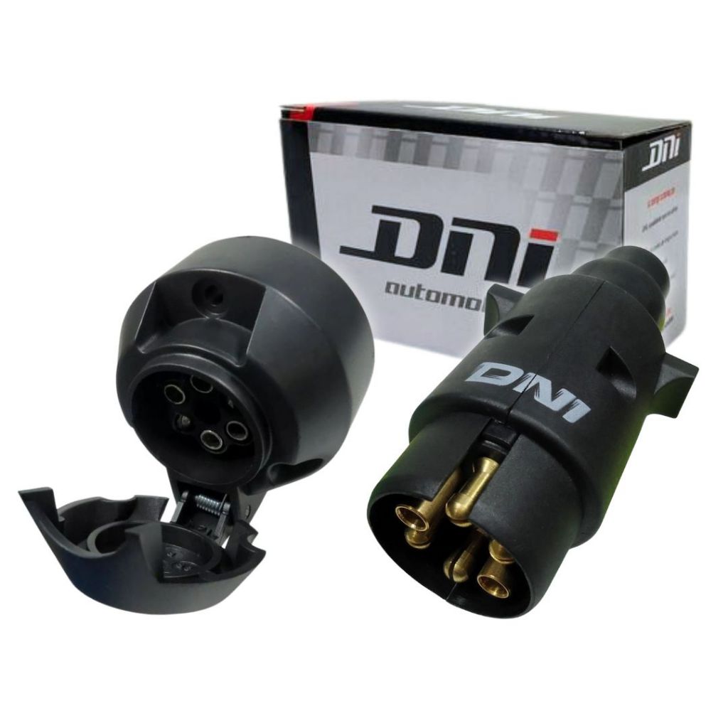 Kit Tomada Elétrica Carretinha Caminhão Reboque Conector Fêmea Macho 6 Polos 12v/24v Nylon DNI em Oferta na Shopee