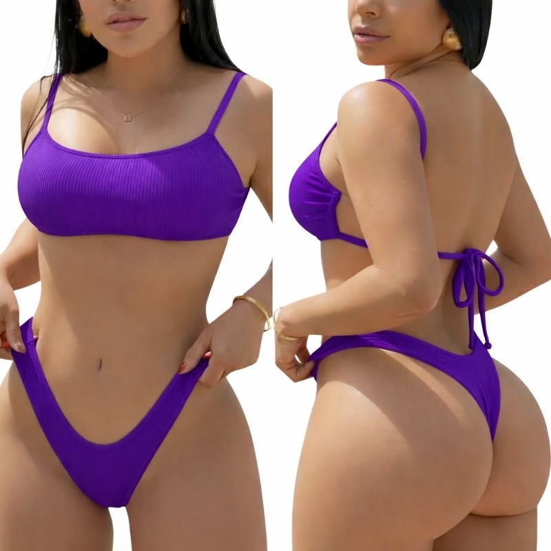 Biquíni Fio Duplo Cropped Calcinha Assa Delta Com bojo em Oferta na Shopee