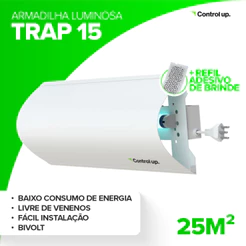 Armadilha Luminosa Up Trap 15 Bivolt Pega Mata Mosca Mosquito + Refil Control UP