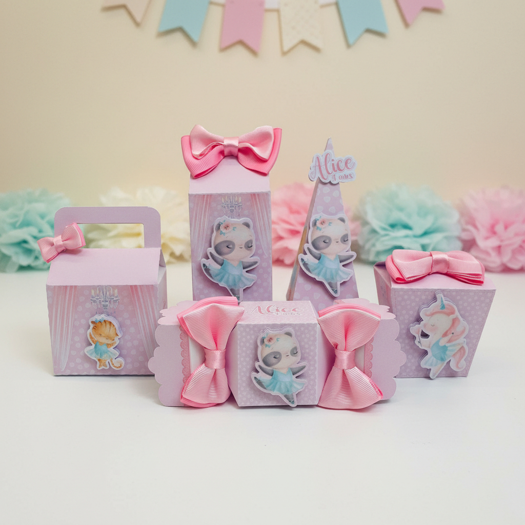 Kit Festa Balé dos Bichinhos PEGUE E MONTE - caixinhas personalizadas - Lembrancinha para Aniversário Infantil