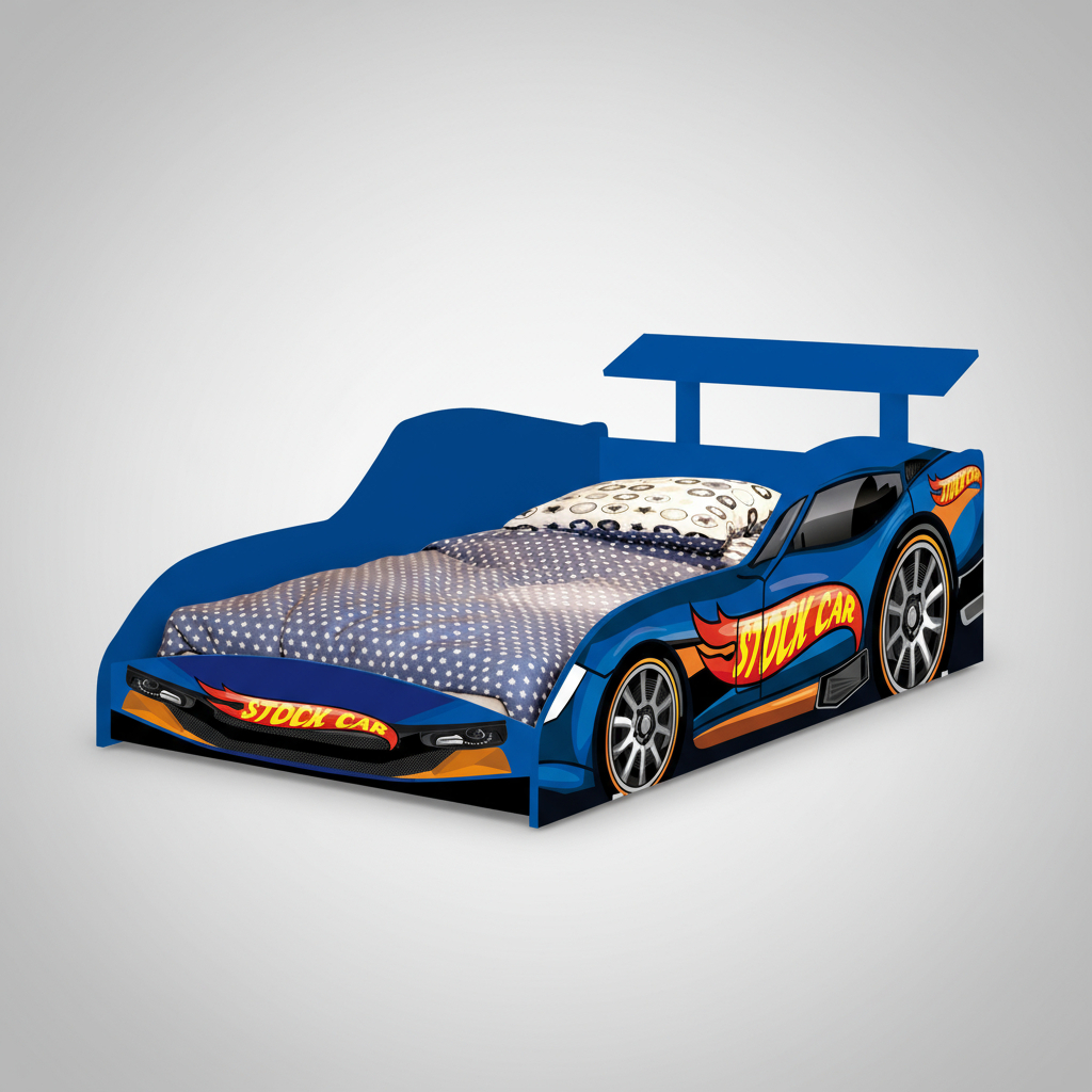 Cama Infantil Solteiro Carro Stock Car em MDF com Aerofólio Design Divertido para Quarto de Menino em Oferta na Shopee