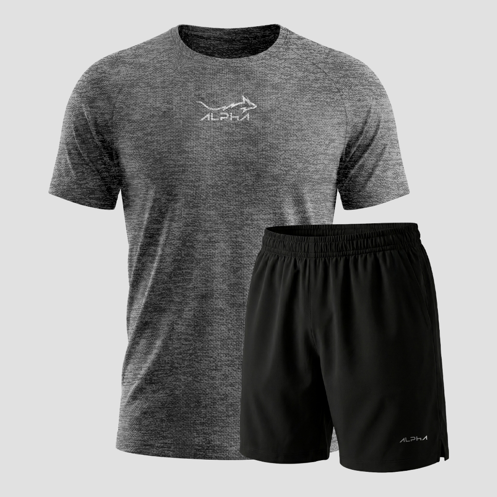 Kit Bermuda+Camiseta Fluid Move Dry Fitness Alpha em Oferta na Shopee