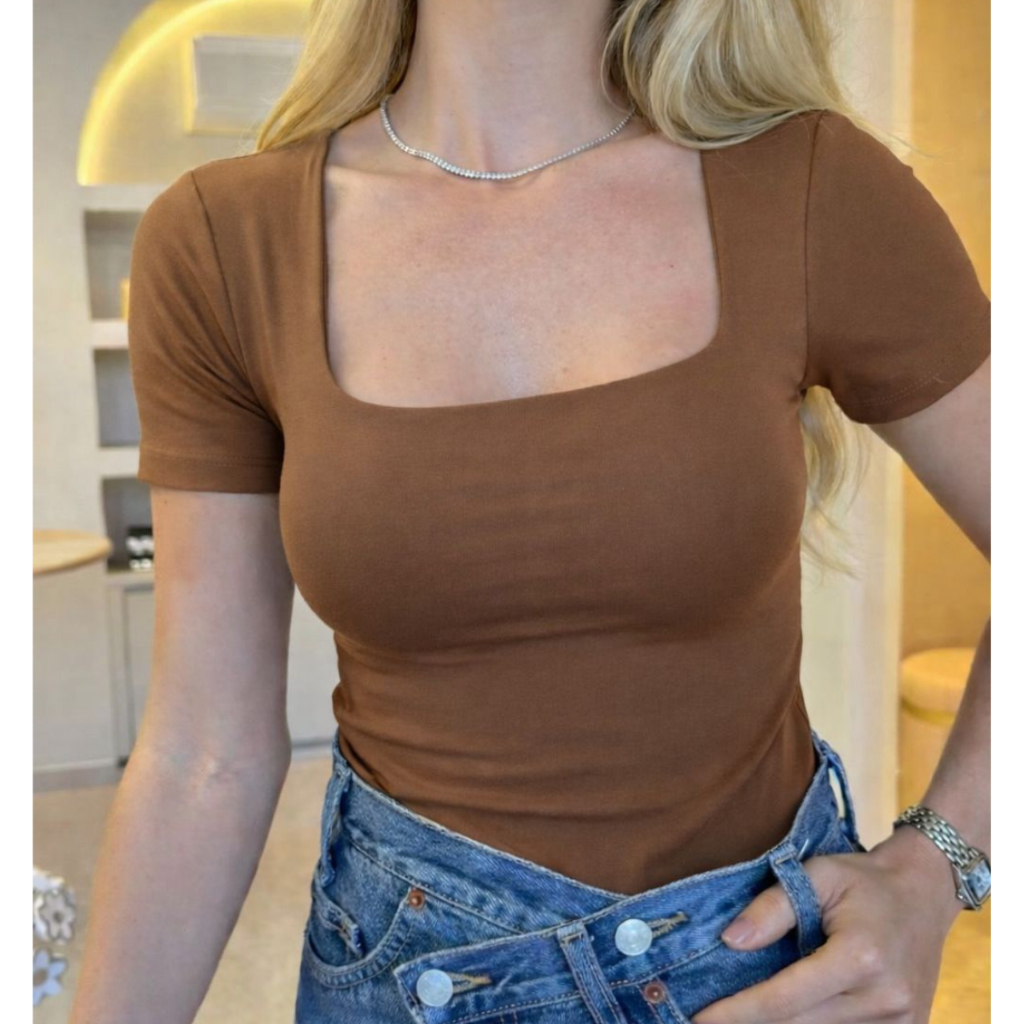 Blusa Suplex Feminina Decote Quadrado Básica Premium Blogueira Academia Dia a Dia em Oferta na Shopee