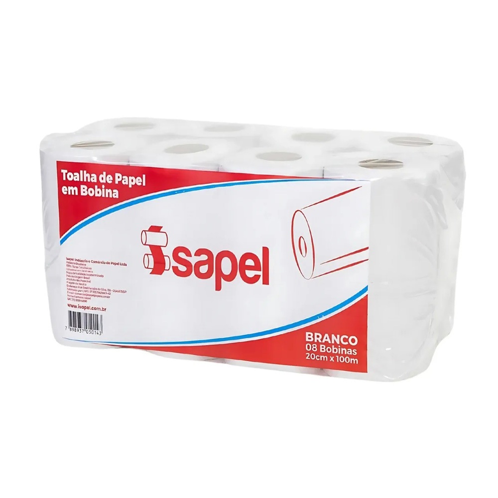 Papel Toalha Bobina Banheiro Cozinha Branco 20x100 8 Rolos Barato em Oferta na Shopee