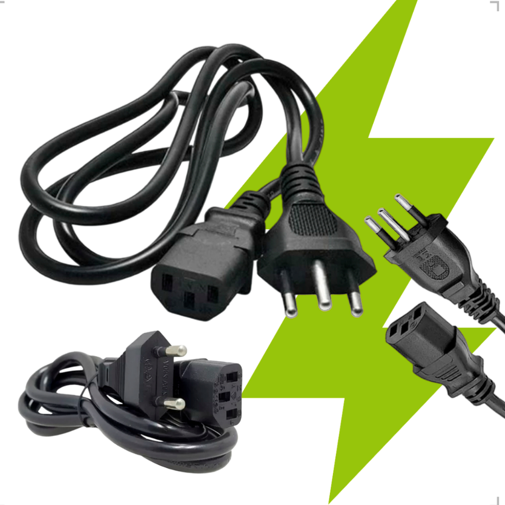 Cabo de Força Energia CPU PC Fonte Computador Monitor Impressora 3 Pinos Tripolar Bivolt 110/220 em Oferta na Shopee