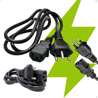 Cabo de Força Energia CPU PC Fonte Computador Monitor Impressora 3 Pinos Tripolar Bivolt 110/220 em Oferta na Shopee
