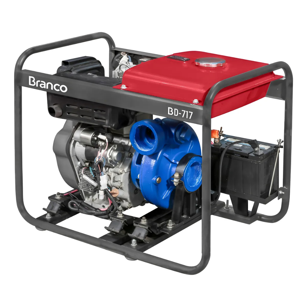 Motobomba Centrífuga à Diesel Branco Motores 13cv 3'' Pol com Partida Elétrica - BD717E - BRANCO