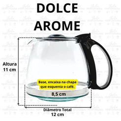 Jarra Para Cafeteira Dolce Arome Mondial 18 Xícaras C-30 Com Vidro Super Resistente-Cor Preta/Black
