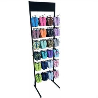 Expositor Metálico para Encartelados, Chinelos e Sandálias – 28 Ganchos Resistentes em Oferta na Shopee