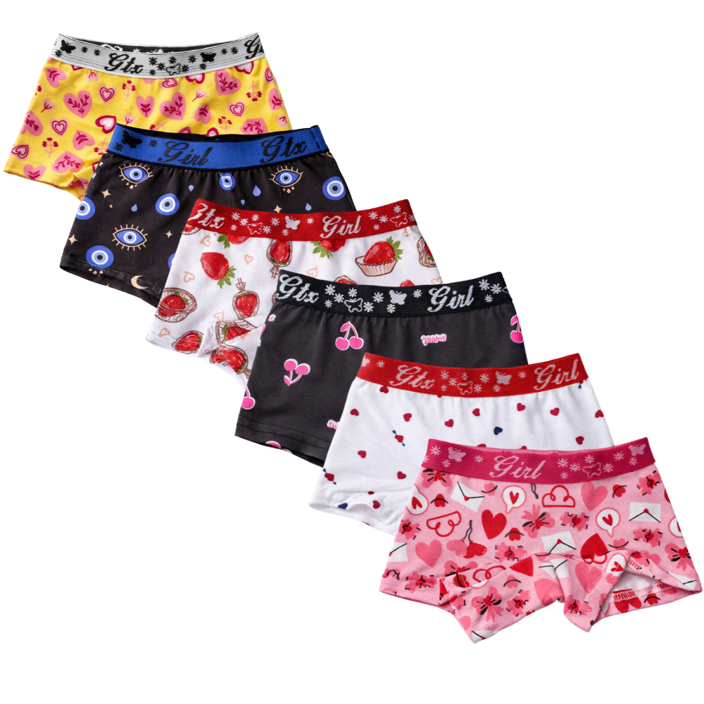 Kit 10 Calcinha Boxer Box Shortinho Feminino Menina Infantil Algodão Confortável Criança Direto da Fábrica