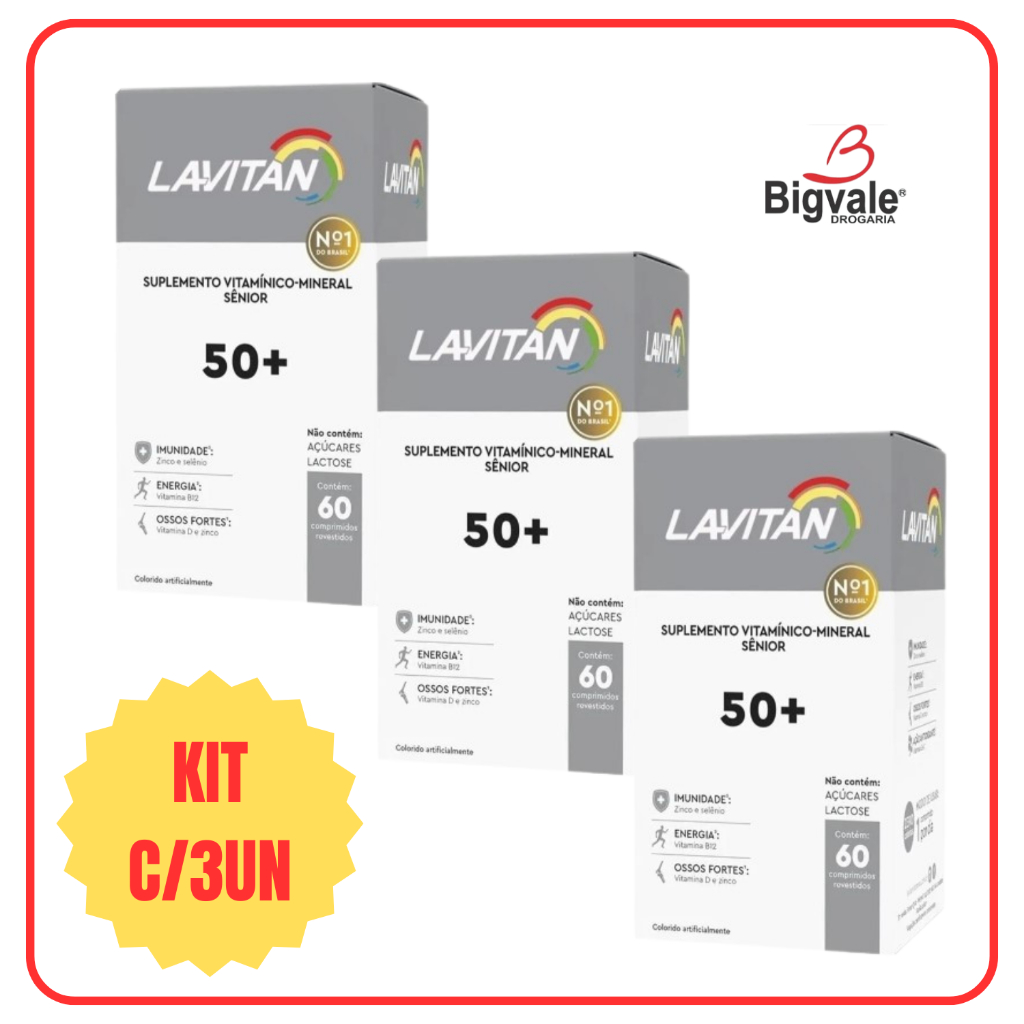 Suplemento Alimentar Lavitan 50+  c/60 comprimidos cada