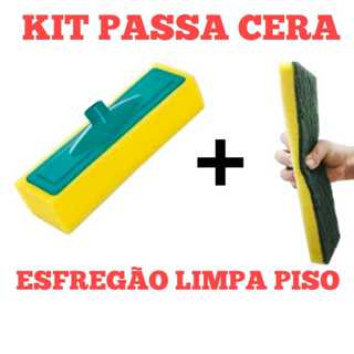 kit Esfregão limpa piso lava azulejo + Passa cera Limpa vidro em Oferta na Shopee