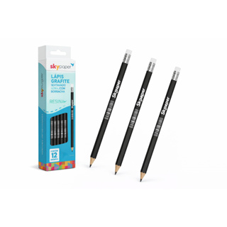 Lápis Grafite HB com Borracha Escolar Madeira Caixa com 12 Unidades. em Oferta na Shopee