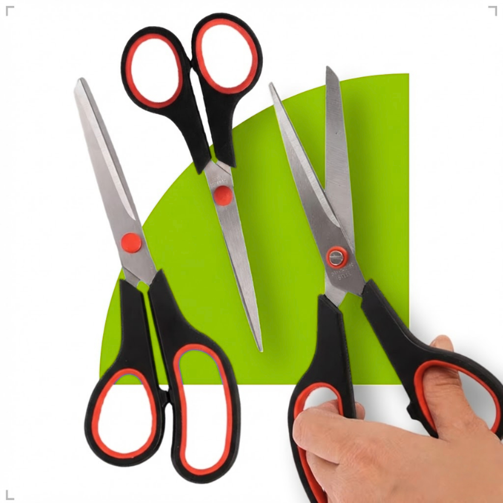 Kit 3 Tesouras Aço Inox Corte Costura Artesanato Domestico e Profissional Multiuso