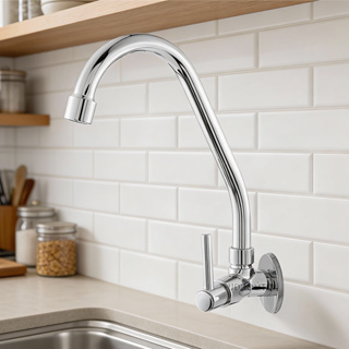 Torneira ABS Para Cozinha Parede Com Tubo Inox  1/4 de Volta em Oferta na Shopee