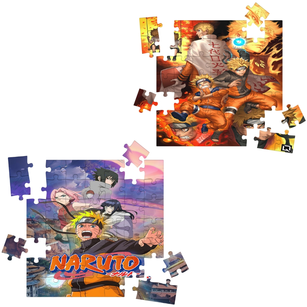 Kit 2 Quebra Cabeça MDF Naruto Shippuden 49 Peças Premium Mega Oferta!