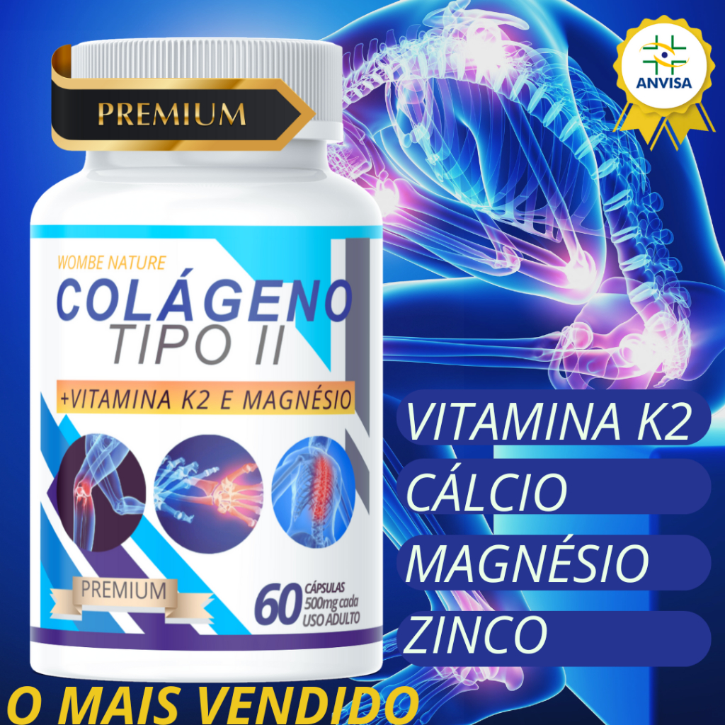 Colágeno Tipo II PREMIUM | Articulação, Juntas, Ossos - 60Cáps - Envio Imediato em Oferta na Shopee