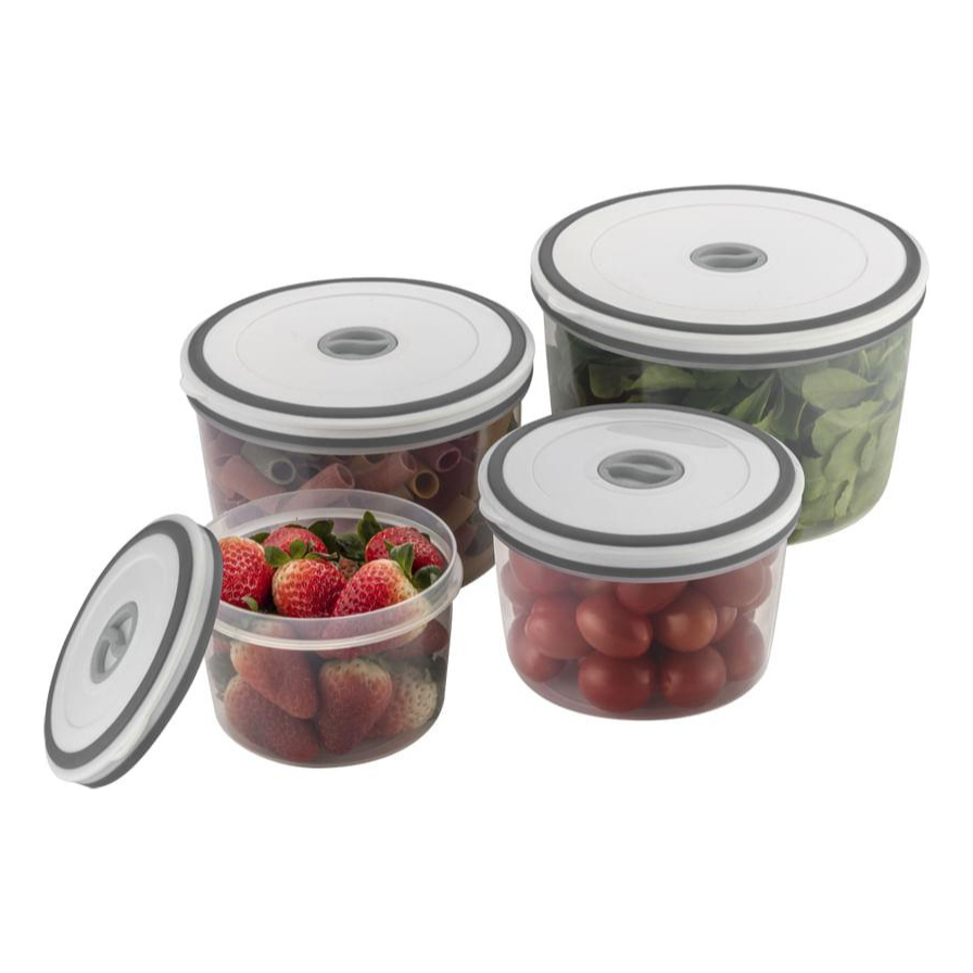 Conjunto 4 Potes Herméticos Redondos De Plástico Electrolux Cor Transparente Original em Oferta na Shopee