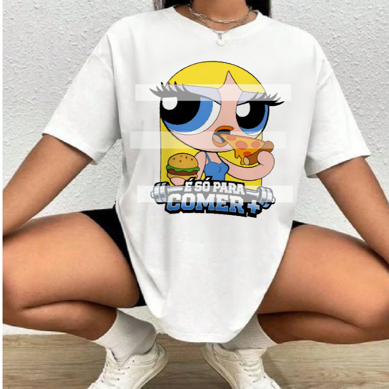 BLUSA CAMISETA DE ACADEMIA MENINAS SUPER PODEROSAS, docinho, lindinha e florzinha, blusinha para amigas de treino fitnes