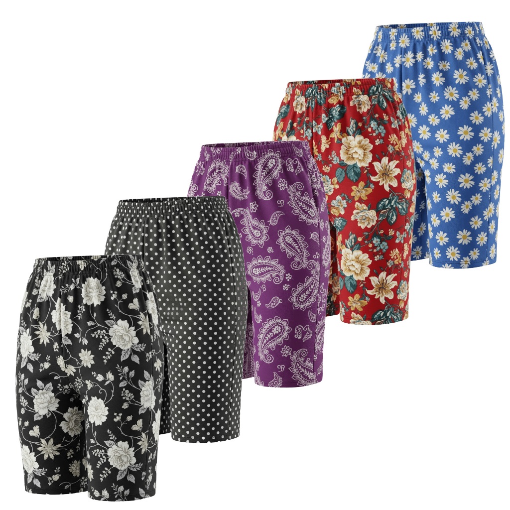 Kit 5 Bermudas de Senhora Microfibra Confortável Fresquinho em Oferta na Shopee