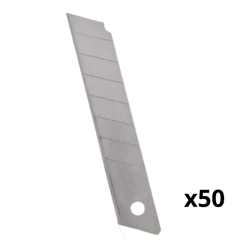 Kit 50 Lâminas para Estilete 18mm Afiadas Resistente Corte Preciso Ferramenta Escritório Premium