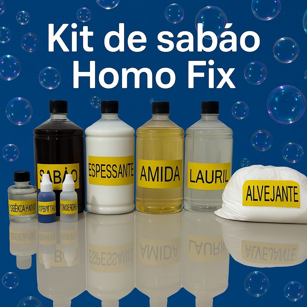 KIT PARA FABRICAÇÃO DE SABÃO LIQUIDO HOMO FIX FAZ 100 LITROS em Oferta na Shopee
