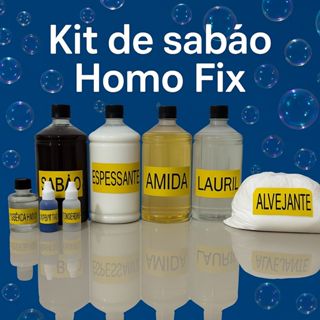 KIT PARA FABRICAÇÃO DE SABÃO LIQUIDO HOMO FIX FAZ 100 LITROS em Oferta na Shopee