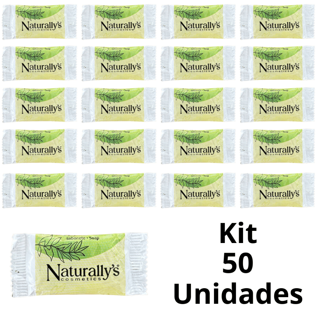 Kit 50 Un De Sabonete Naturallys Com Fragrância De Erva Doce Em Barra De 11g Para Hotel Pousada